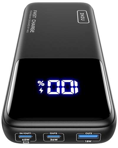 INIU Power Bank, 65W 20000mAh Fast Charging Portable Charger for Laptops and Phones with USB C w/vouchers - TopStar GETIHU FBA