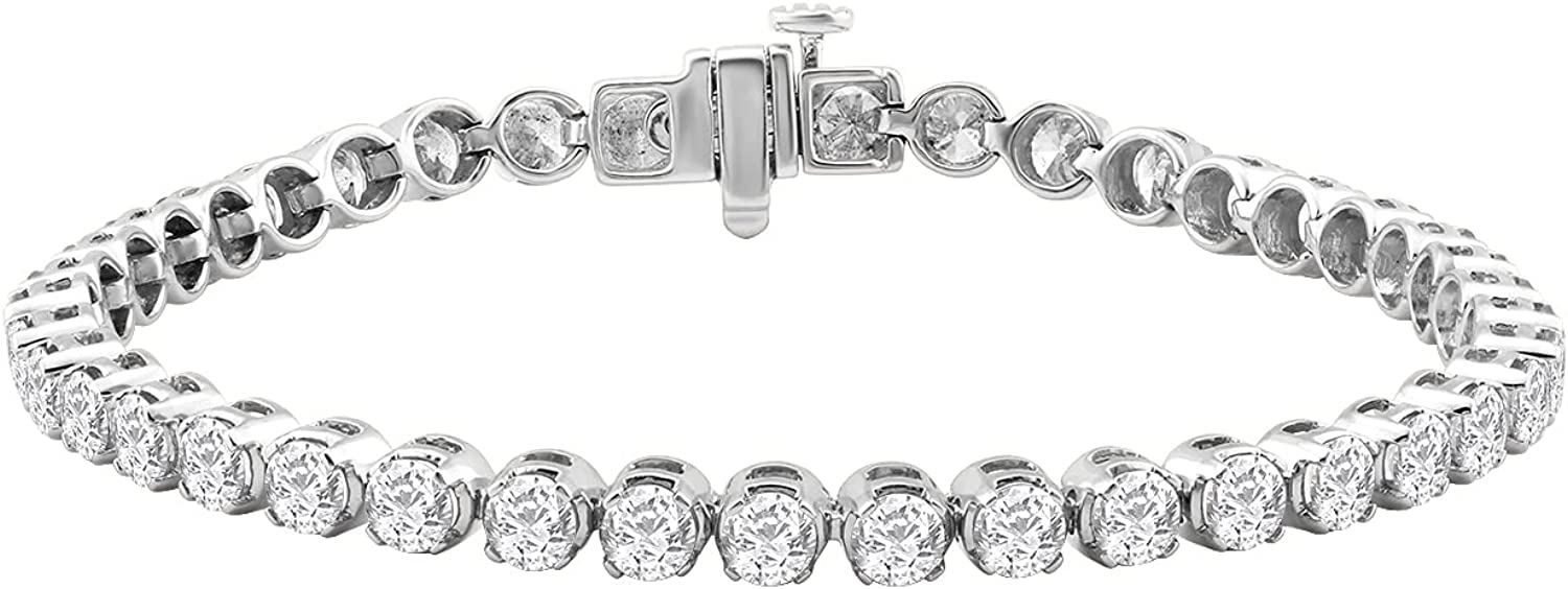 8 Carat Diamond Tennis Bracelet in 14K Gold (7") - IGI Certified